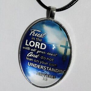 NEW men our lord pendant leather cord necklace